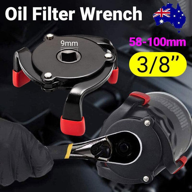3 Jaw Oil Filter Wrench 58-100mm Range Auto-Adjust Removal Repair Tool Au Stock - Aimall