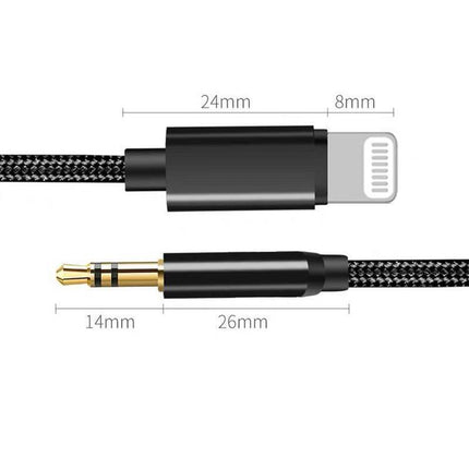 For iPhone to 3.5mm Aux Audio Adapter Cable Cord Jack iPhone 12 11 Pro 8 7 Plus - Aimall
