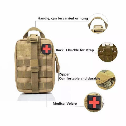 Tactical MOLLE Rip Away EMT IFAK Medical Pouch First Aid Kit Utility Bag AU Send - Aimall
