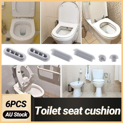 6PCS Toilet Seat Buffers Bumpers Replacement Pads Grey Stop Bumper Accessories - Aimall