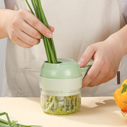 4 in 1 Mini Handheld Electric Vegetable Cutter Wireless Food Chopper Grinder AU - Aimall
