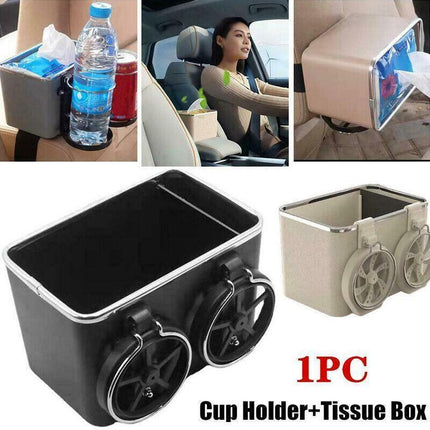 Car Armrest Storage Tissue Box Drawer Holders Water Cup Multifunctional Box AU - Aimall