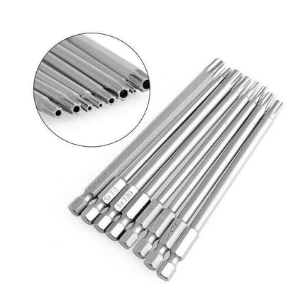 8x T8-T40 Torx Screwdriver Bit Set Hex Security Magnetic Head 100mm Long New AU - Aimall