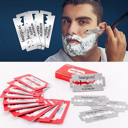 10-200 PCS Super Platinum Ultra Sharp Double Edge Cut Throat Razor Barber Blades - Aimall