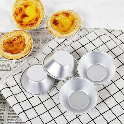 20PCS Egg Tart Mold Aluminum Hot Baking Tools Cupcake Cookie Cake Pudding Mould - Aimall
