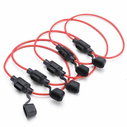 10Pcs 12V 40A Standard Blade Inline Fuse Holder with Water Proof Dustproof Cover - Aimall