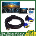 HDMI Male to VGA Male Cable Adapter Monitor Lead HD 15Pin 1080P Converter Laptop - Aimall