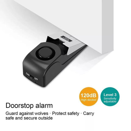 Home Security Wedge Door Stop Alert Detection Device Intruder Alarm Wireless AU - Aimall