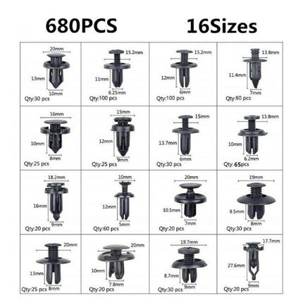 731x Car Trim Body Clips Kit Rivets Retainer Auto Panel Bumper Plastic Fastener - Aimall