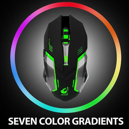 LED Wired Wireless Gaming Mouse USB Ergonomic Optical For PC Laptop Rechargeable - Aimall