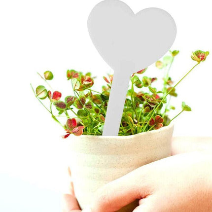 Up to 200X Heart-Shaped Plant Labels Flexible Plastic Garden Tag Nursey Seeding - Aimall