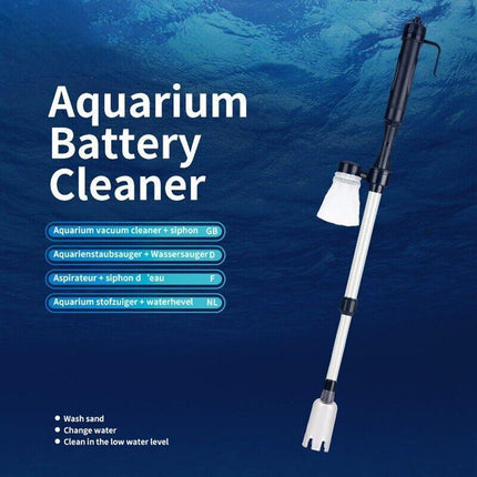 Fish Tank Cleaner Aquarium Gravel Battery Water Changer Vacuum Syphon Pump Pipe - Aimall