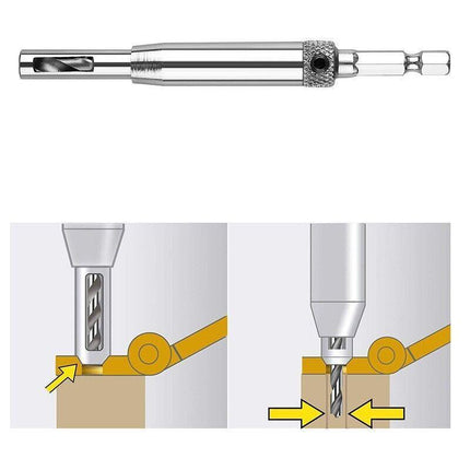 4x Self-Centering Drill Bits Hex Shank Pilot Door Drawer Hinge Hole Screw Guide - Aimall