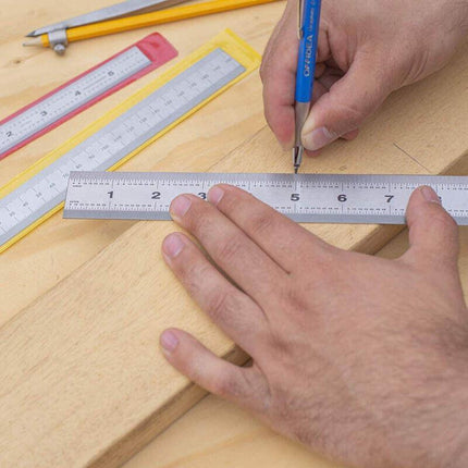 1/2 x 10cm 15cm 20cm Double Sided Stainless Steel Metal Ruler Rule Precision AU - Aimall
