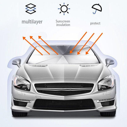 Foldable Car Windshield Sunshade Front Window Cover Visor Sun Shade Umbrella - L - Aimall