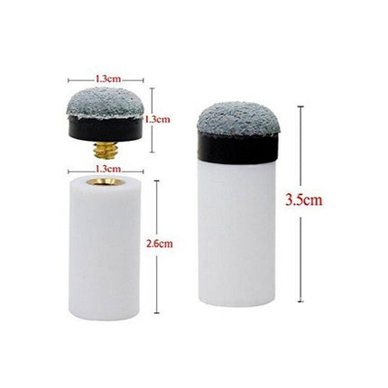 10 Pairs Billiard Screw-on Tips with Pool Cue Stick Ferrules Soft Grey Tips Set - Aimall