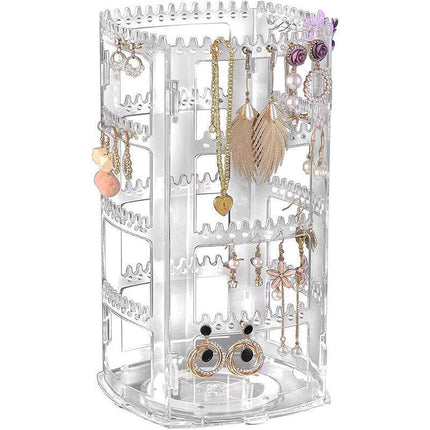 360 Rotating Earring Holder Jewelry Rack Display Stand Jewelry Organizer AU - Aimall