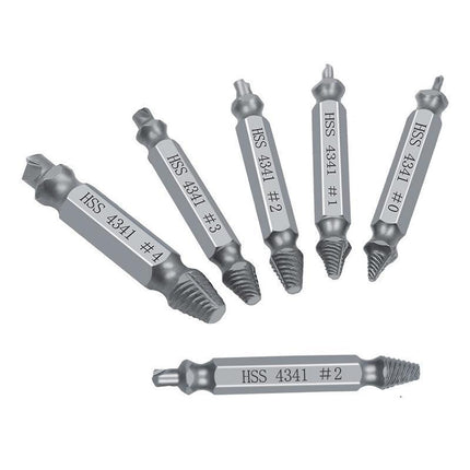 6PCS Damaged Screw Extractor Set Easy Out Broken Drill Bit Remover Kit Speed Out - Aimall