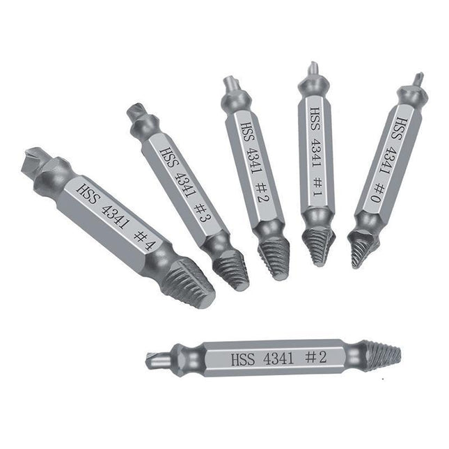 6PCS Damaged Screw Extractor Set Easy Out Broken Drill Bit Remover Kit Speed Out - Aimall
