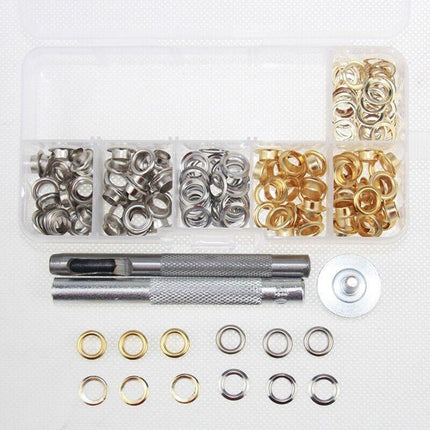 Eyelet Punch Die Tool Kits +100set 6mm Eyelets Grommet Washer For Leather Craft - Aimall