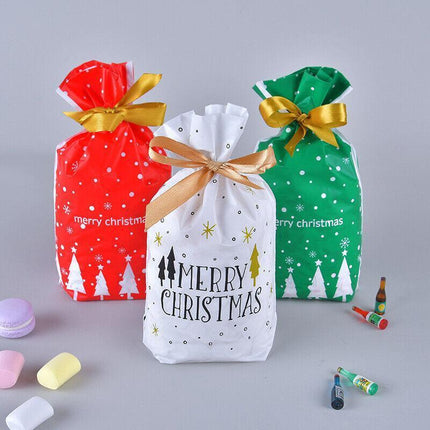 10PCS Plastic Candy Bags Christmas Elk Candy Sweet Treat Bags Biscuit 15*23.5CM - Aimall