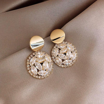 Silver Women Earrings Stud Crystal Cubic Zircon Dangle Wedding Gift AU Stock - Aimall