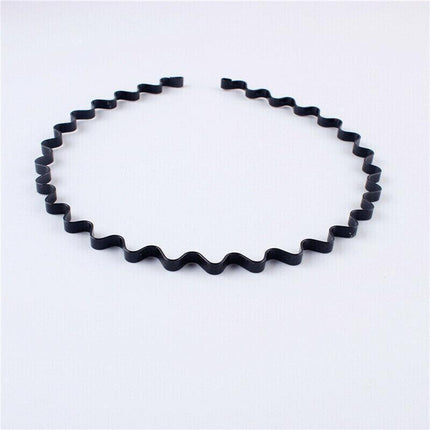 Fashion Men Women Girls Sports Metal Wave HOOP Headband Hair Band Unisex AU - Aimall