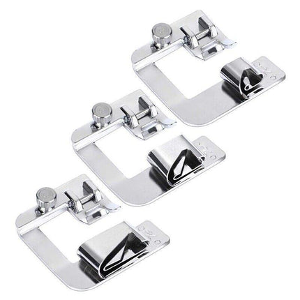 3PCS Wide Rolled Hem Hemmer Foot For Domestic Sewing Machines Snap On Presser AU - Aimall