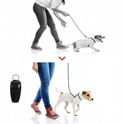 Dog Training Whistle Clicker Combo to Stop Pet Barking Obedience Train Skills AU - Aimall