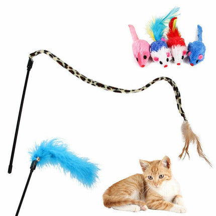 33 items Lovely Cat Kitten Toy Bulk Buy Pet Toys Rod Fur Mice Bells Balls Catnip - Aimall