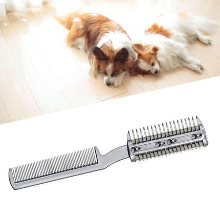 2 Sided Razor Clipper Comb Pet Hair Trimmer Grooming Cutter Dogs Cats Puppy AU - Aimall