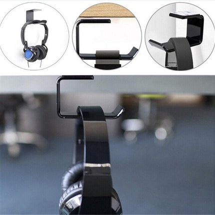 Mount Holder Hook Dual Headset Tape New Clever Headphone Stand Hanger Under Desk - Aimall