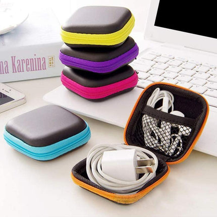 Portable Hard Case Pouch Storage Bag For Earphone Headphone Earbuds Cable - Aimall