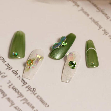 10 Styles Aurora Colorful 3D Nail Art Drill Heart Diamond Crystal AU - Aimall