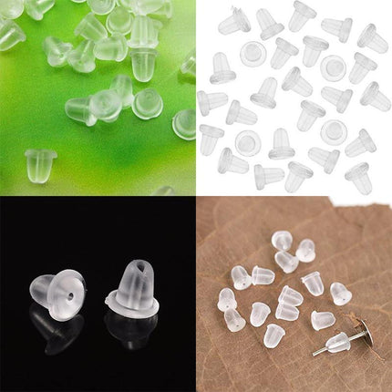 Pack of 100 x Rubber Earring Back Backs Backing Backings Stops 5mm Findings - Aimall