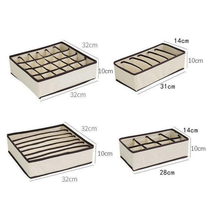 4 PCS/Set Foldable Storage Drawer Organizer Bra Underwear Closet Divider Kit New - Aimall