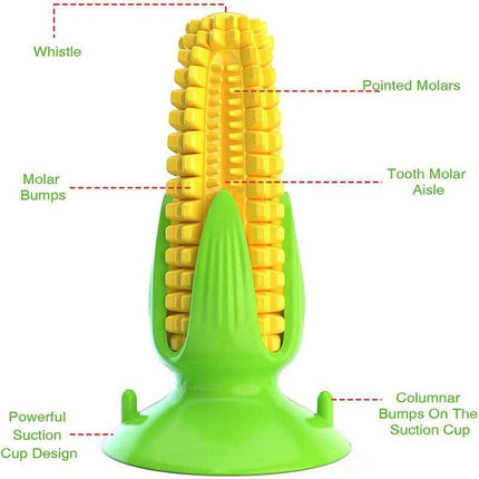 Dog Squeaky Chew Toys Teeth Clean Stick Corn Pet Dental Toothbrush Molar Stock - Aimall