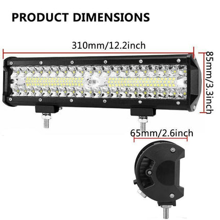 12inch CREE LED Light Bar Side Shooter Combo Beam Work Driving OffRoad 4WD AU - Aimall