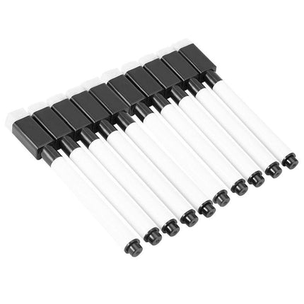 10PCS Whiteboard Marker Pens Black Dry Wipe Erase Magnetic Pen Eraser Lid Cap AU - Aimall