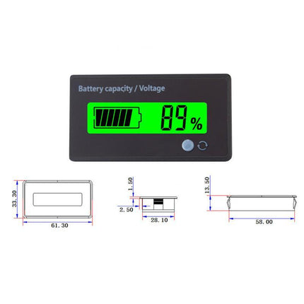 LCD 12V-48V Battery Capacity Indicator Voltage Voltmeter Monitor Meter Caravan - Aimall