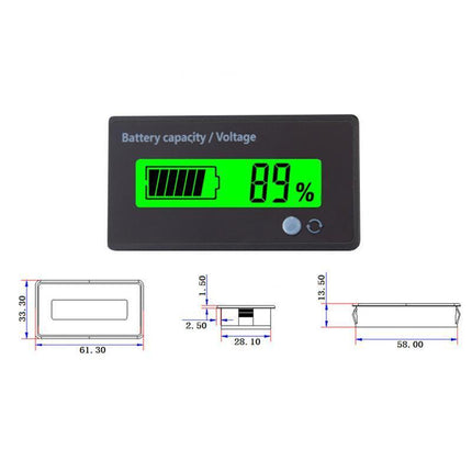 LCD 12V-48V Battery Capacity Indicator Voltage Voltmeter Monitor Meter Caravan - Aimall