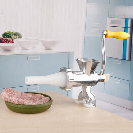 Manual Kitchen Meat Grinder Mincer Stuffer Table Hand Sausage Filler Maker AU - Aimall