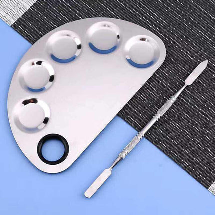 Stainless Steel Cosmetic Face Makeup Palette Spatula Foundation Mixing Tool - Aimall