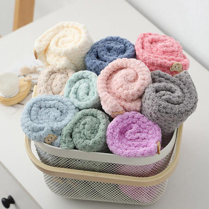 Quick Dry Hair Towel Drying Turban Bath Towel Head Wrap Fast Hat Spa Cap Soft AU - Aimall