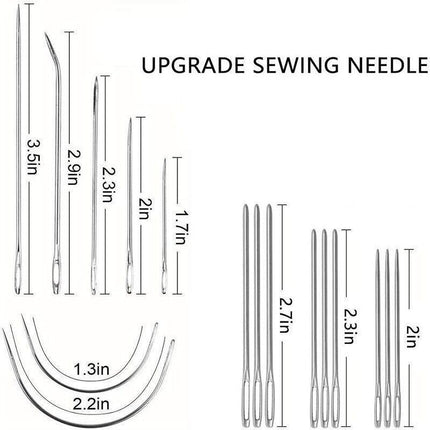 29 Pack Upholstery Repair Kit Leather Craft Tool Kit Leather Hand Sewing Needle - Aimall
