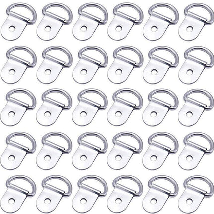 30 PCS Heavy Duty D-Ring Tie Downs Metal Anchor Point Silver Universal AU Stock - Aimall