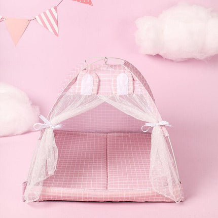 Pet Dog Cat Nest Bed Tent House Puppy Cushion Warm Fluffy Portable Pet Tent Play - Aimall
