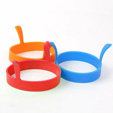4pcs Silicone Egg Rings Non Stick Kitchen Baking Tools Pancake Handles AU Stock - Aimall