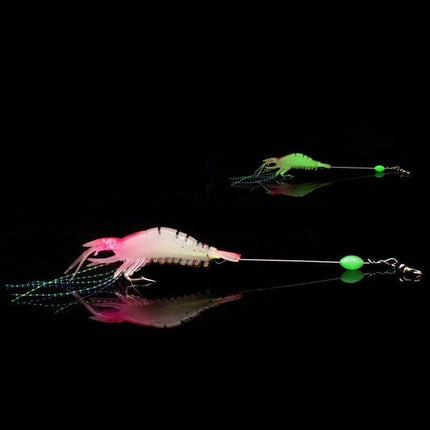 6PCSSoft Plastic Fishing Lures Tackle Prawn Shrimp Flathead Bream Cod Bass Glow - Aimall