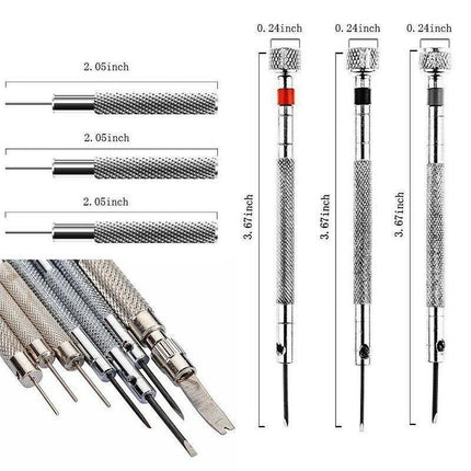 506PCS Watch Repair Tool Kit Back Case Opener Remover Spring Pin Bars Watchmaker - Aimall
